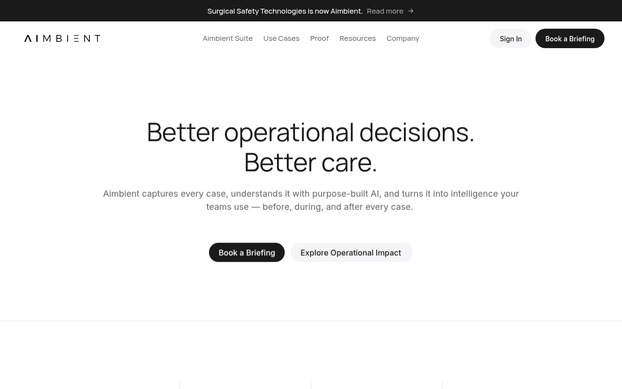 Aimbient product interface