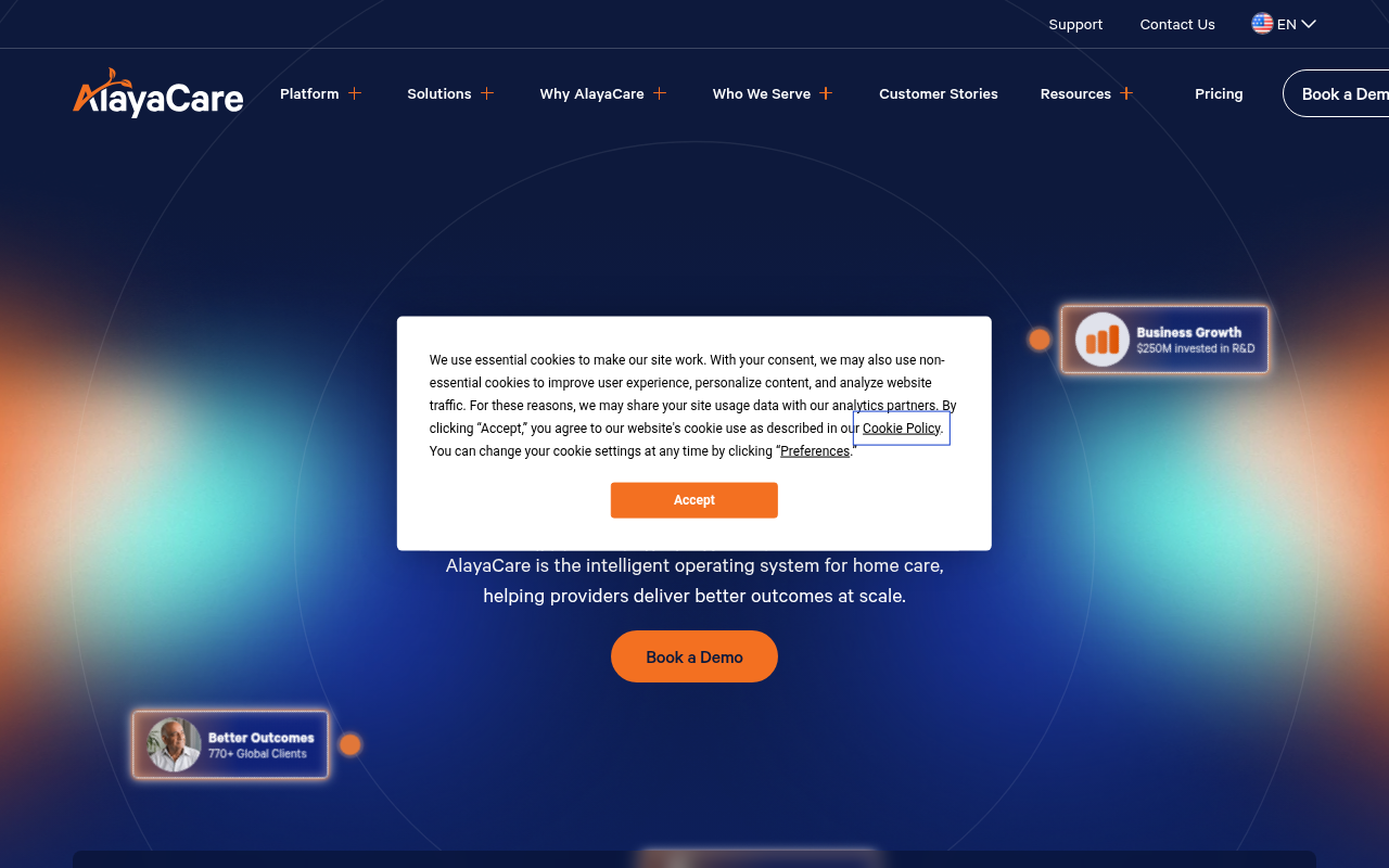 AlayaCare product interface