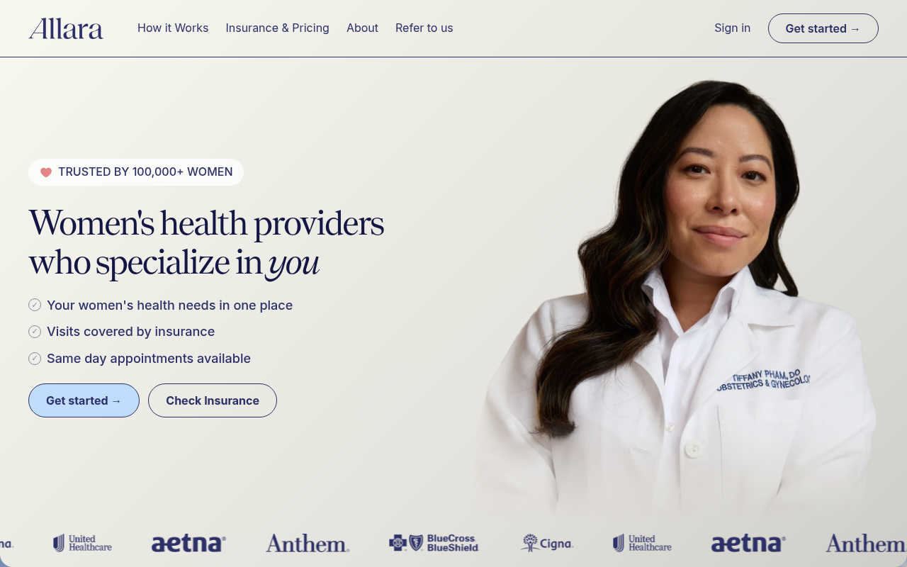 Allara Health product interface