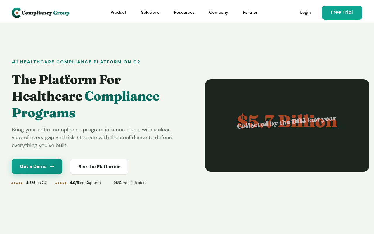 Compliancy Group product interface
