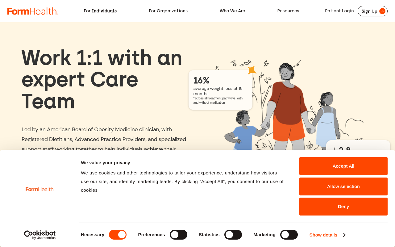 Form Health product interface