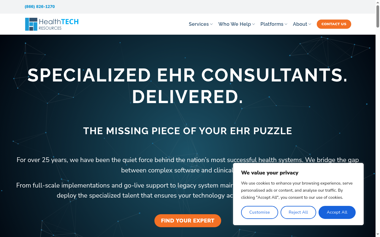 HealthTECH Resources product interface
