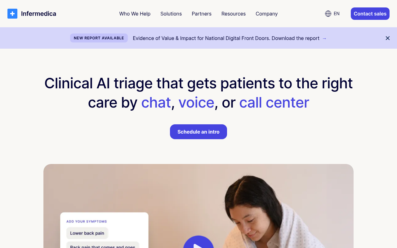 Infermedica product interface