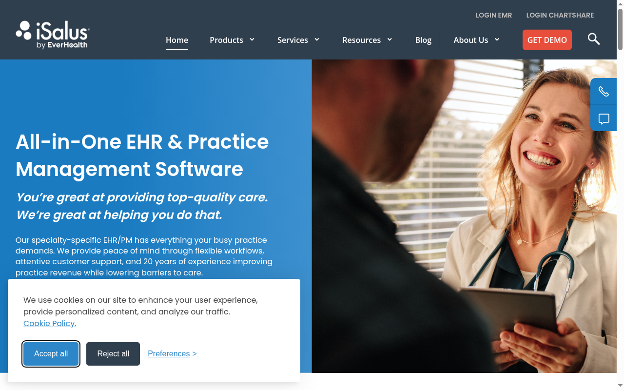 iSalus Healthcare product interface