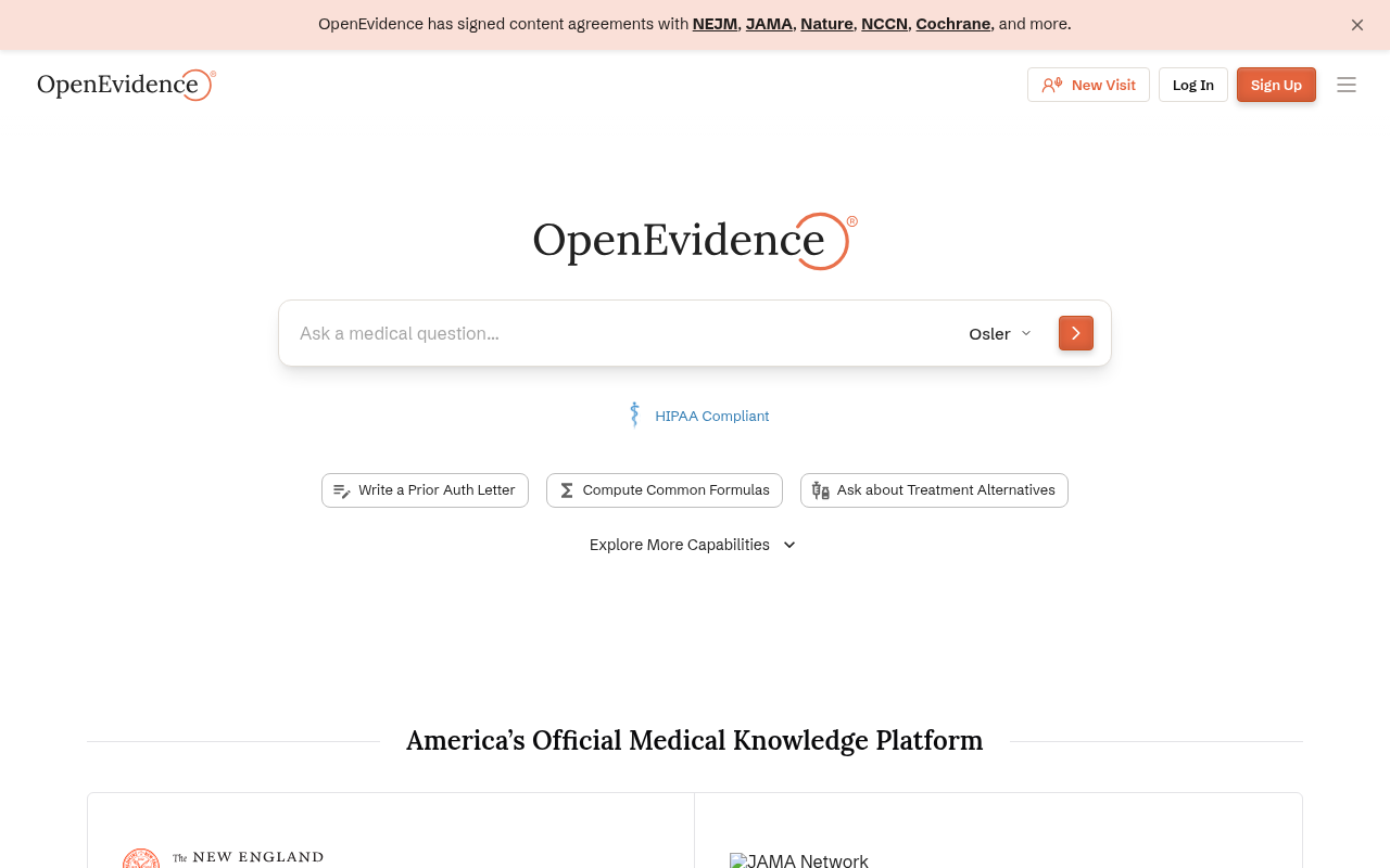 OpenEvidence product interface