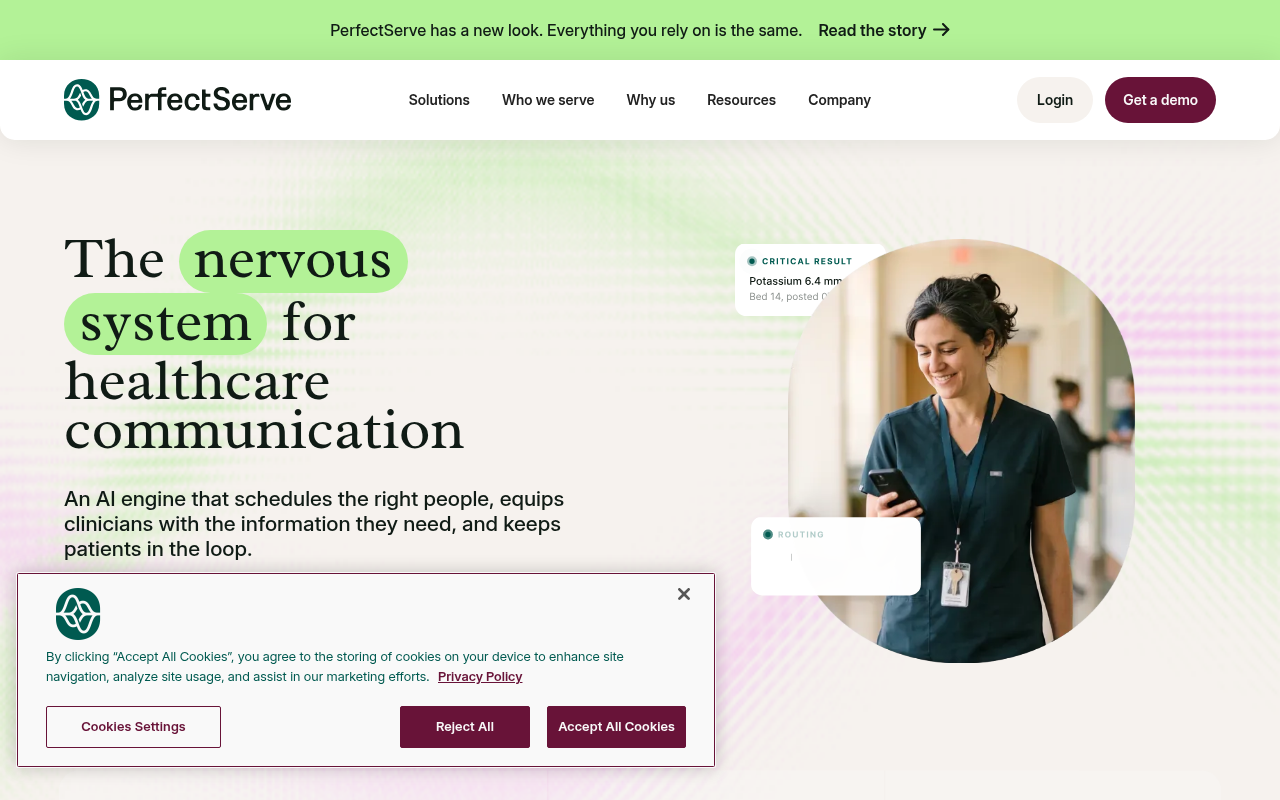 PerfectServe product interface