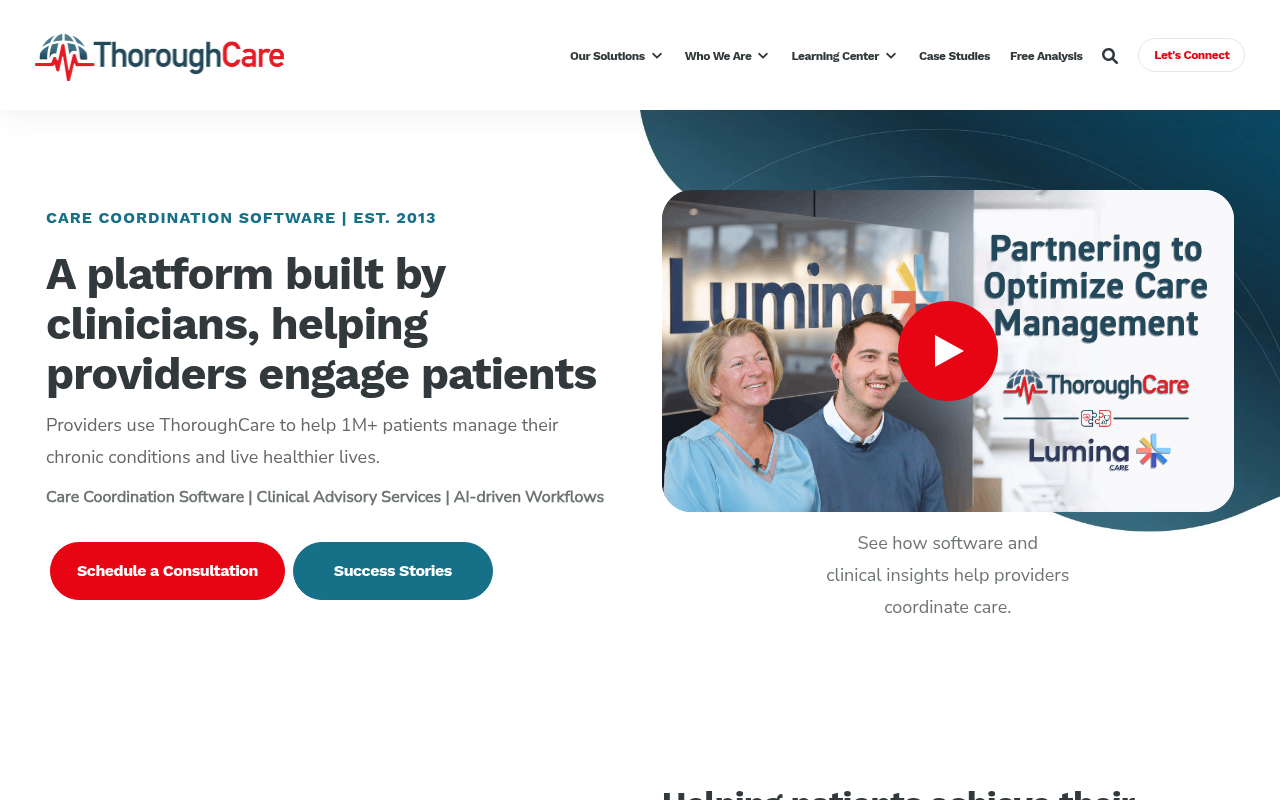 ThoroughCare product interface