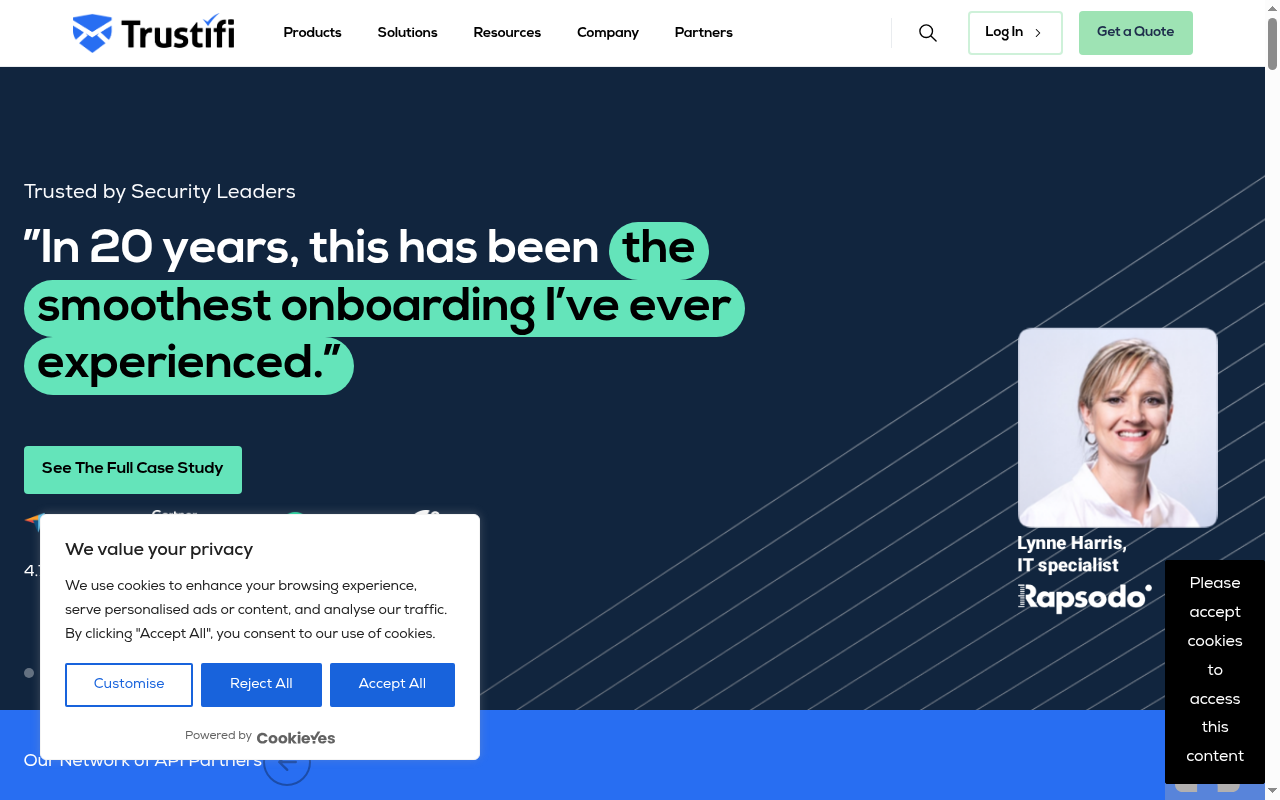Trustifi product interface